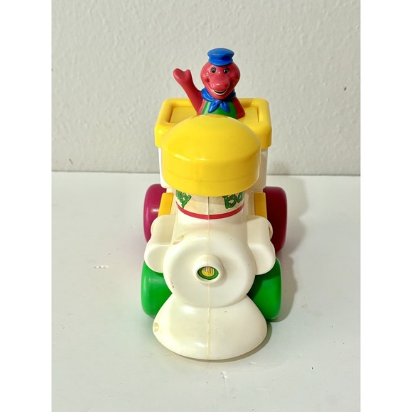 The Lyons Group Other - Barney The Dinosaur Train Push and Go Vintage 90s Toy Engine Kid Powered 1994
